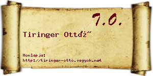 Tiringer Ottó névjegykártya